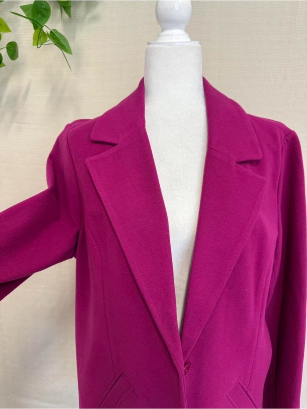 Chico's Vibrant Fuchsia Single-Button Trench Coat - Picture 2 of 8